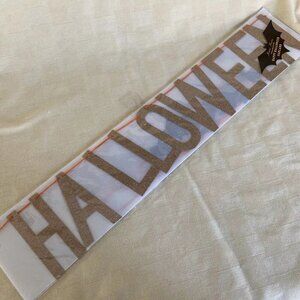 NWT - Meri Meri Happy Halloween Glitter Banner with Bats 45 inches long